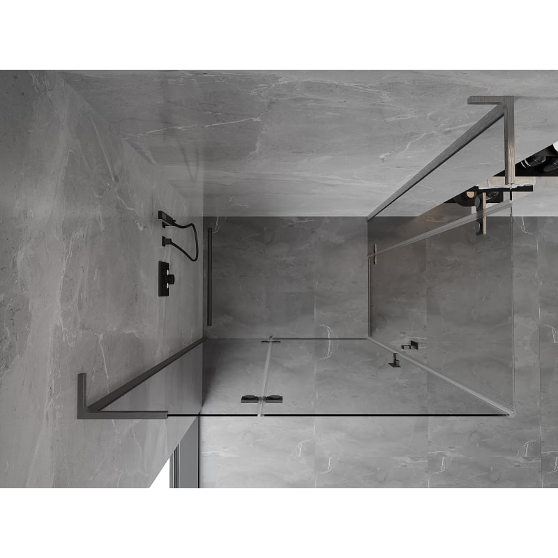 Mexen Mist-H L Duo cabină de duș pliabilă stânga 110 x 105 cm, transparentă, gri periat armat - 8A5L-110L-105P-66-00