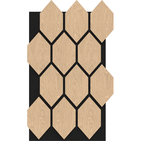 Mexen Form 01 panou de perete acustic 91 x 56 cm (4buc.), fetru 9 mm, furnir tehnic, stejar alb - S111-91567-01-040