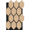 Mexen Form 01 akusztiaki fali panel 91 x 56 cm (4 darab), 9 mm filc, technikai furnér, fehérített tölgy - S111-91567-01-040
