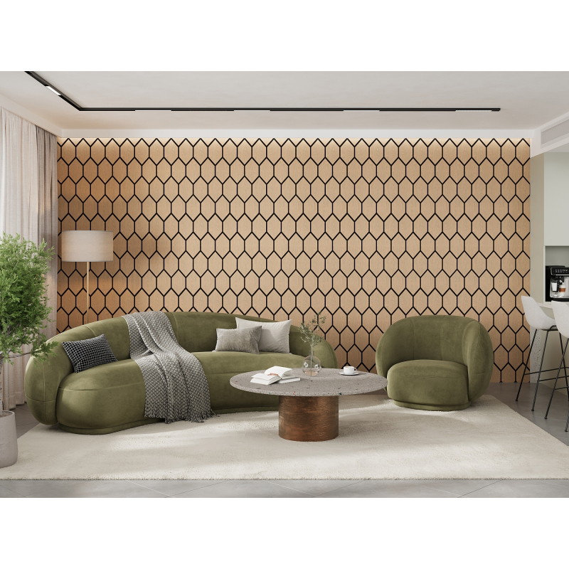 Mexen Form 01 akusztiaki fali panel 91 x 56 cm (4 darab), 9 mm filc, technikai furnér, fehérített tölgy - S111-91567-01-040