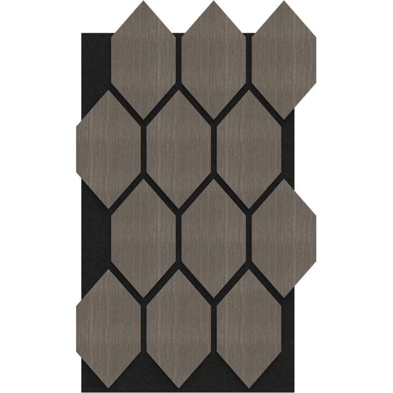 Mexen Form 01 panou de perete acustic 91 x 56 cm (4 buc.), fetru 9 mm, furnir tehnic, Stejar Gri - S111-91567-01-043