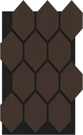 Mexen Form 01 panou de perete acustic 91 x 56 cm (4 buc.), fetru 9 mm, furnir tehnic, stejar mocca - S111-91567-01-045