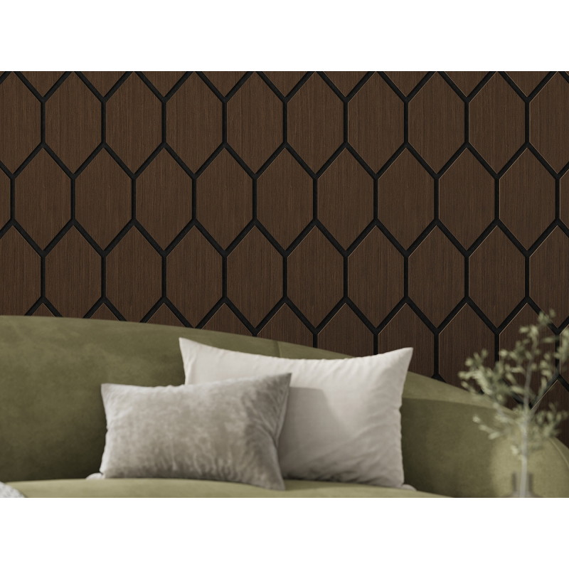 Mexen Form 01 panou de perete acustic 91 x 56 cm (4 buc.), fetru 9 mm, furnir tehnic, stejar mocca - S111-91567-01-045