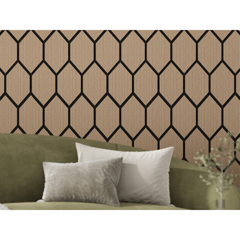 Mexen Form 01 akusztaikus fali panel 91 x 56 cm (4 db), filc 9 mm, technikai furnér, Világos Dió - S111-91567-01-047