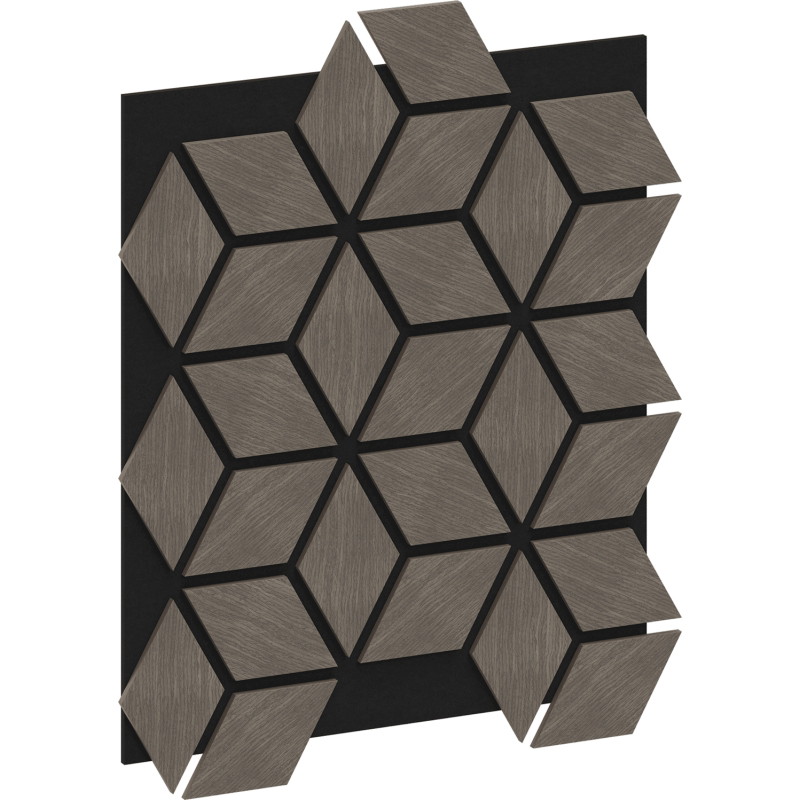 Mexen Form 02 akusztikus falpanel 81 x 66 cm (4 db), 9 mm filc, technikai furnér, Szürke Tölgy - S111-81667-02-043