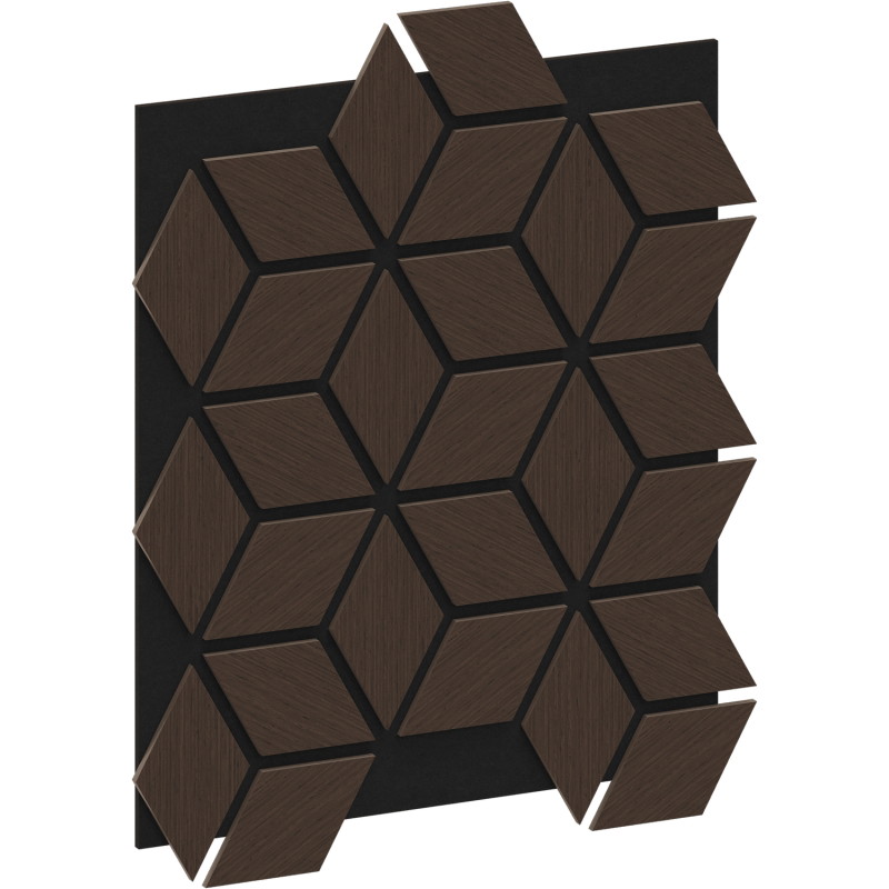 Mexen Form 02 panou de perete acustic 81 x 66 cm (4 buc.), fetru 9 mm, furnir tehnic, Stejar Mocca - S111-81667-02-045