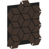 Mexen Form 02 81 x 66 cm-es akusztikus fali panel (4 db), 9 mm-es filc, műszaki furnér, Mocca Tölgy - S111-81667-02-045