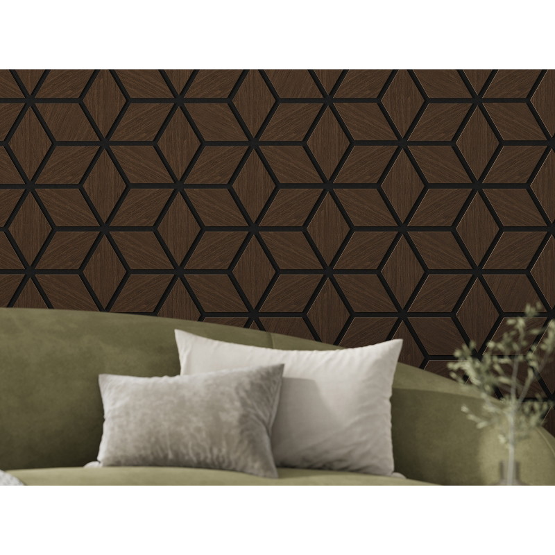 Mexen Form 02 panou de perete acustic 81 x 66 cm (4 buc.), fetru 9 mm, furnir tehnic, Stejar Mocca - S111-81667-02-045