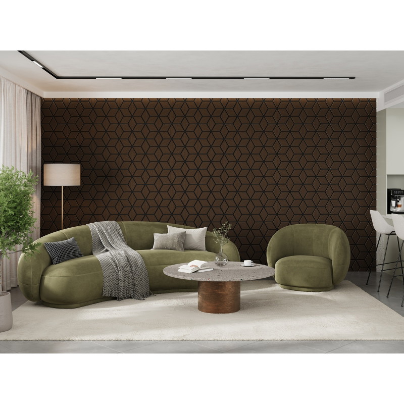 Mexen Form 02 panou de perete acustic 81 x 66 cm (4 buc.), fetru 9 mm, furnir tehnic, Stejar Mocca - S111-81667-02-045