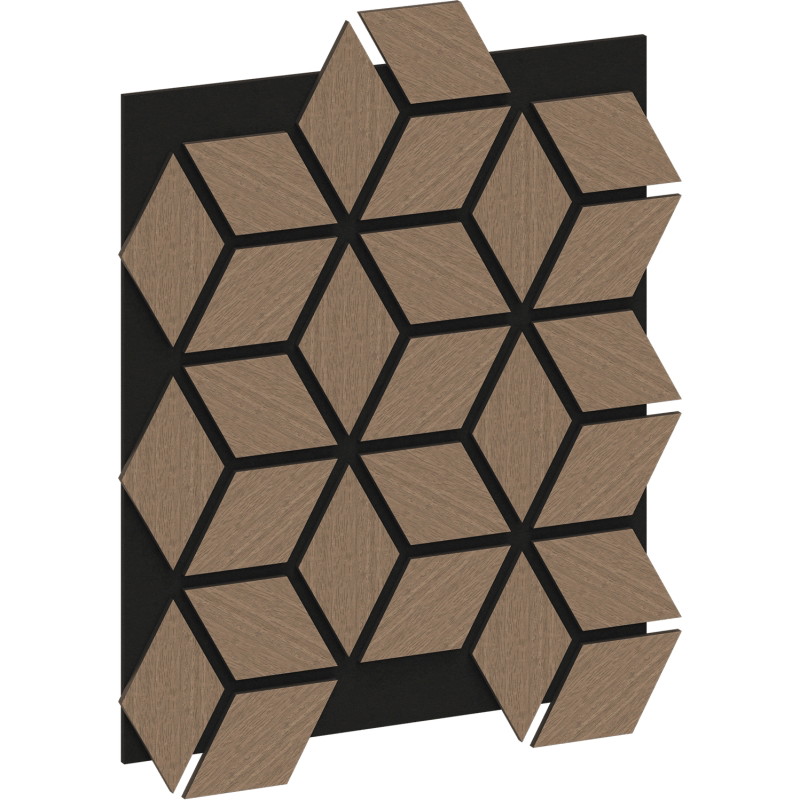 Mexen Form 02 panou de perete acustic 81 x 66 cm (4 buc.), fetru 9 mm, furnir tehnic, Nuc Deschis - S111-81667-02-047