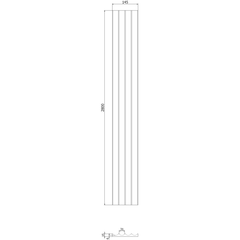 Mexen Strito 01 Strio 01 lamele de perete canelate 280 x 14,5 cm (2 bucăți), albastru - S120-280-01-309