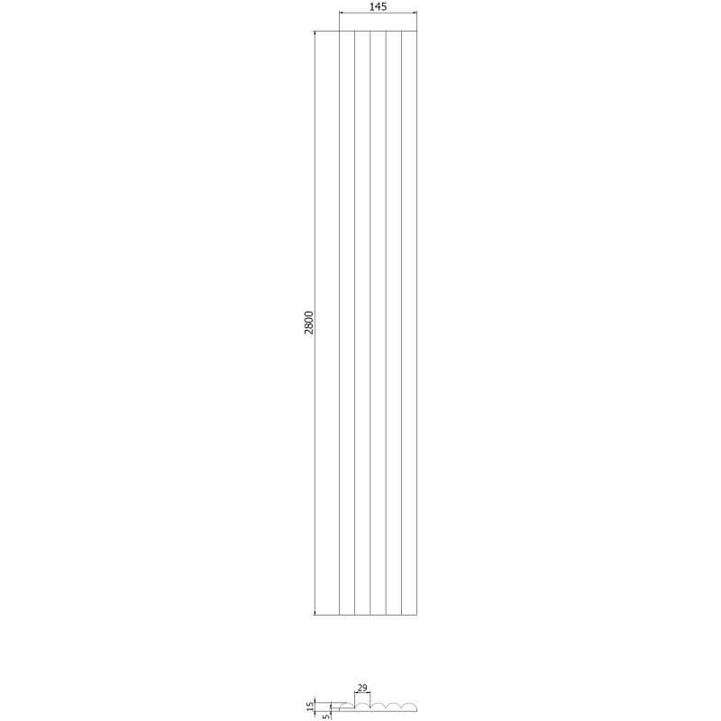 Mexen Strio 02 lamele de perete canelate 280 x 14,5 cm (2 bucăți), salvie - S120-280-02-310