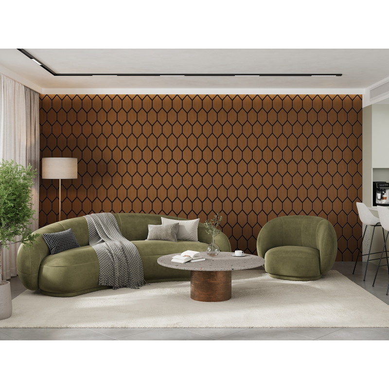 Mexen Form 01 hangszigetelő falpanel 91 x 56 cm (4 db), 9 mm filc, technikai furnér, Természetes Tölgy - S111-91567-01-042