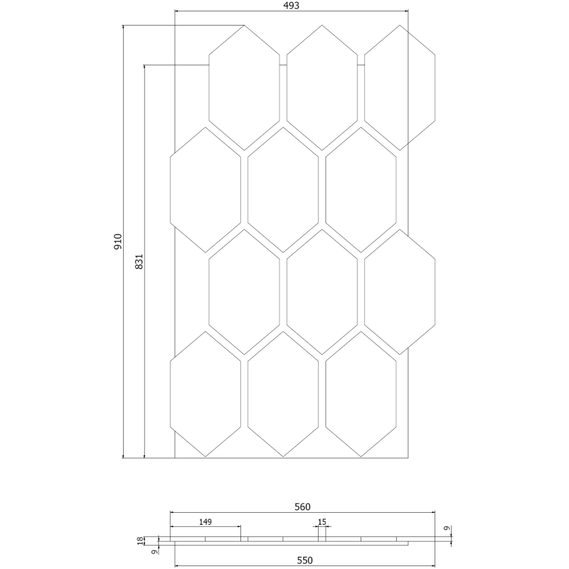 Mexen Lam-B lamele de perete 275 x 30 cm, placă HDF 4 mm, furnir tehnic, Stejar Nisipiu - S100-275307-3015-001