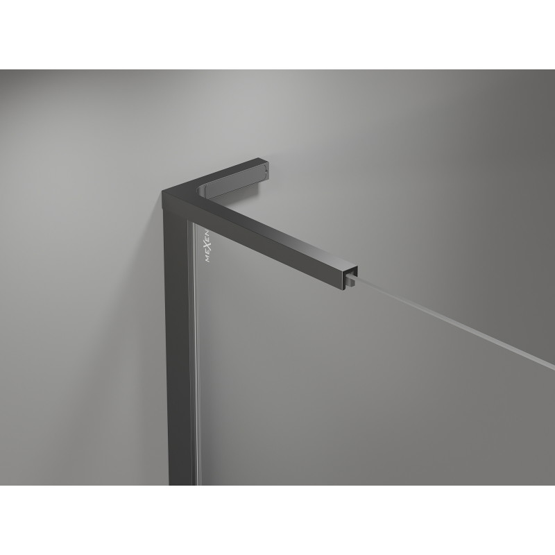 Mexen Mist-H L Duo cabină de duș cu uși batante 80 x 80 cm, transparent, gun metal - 8A5L-080L-080P-95-00