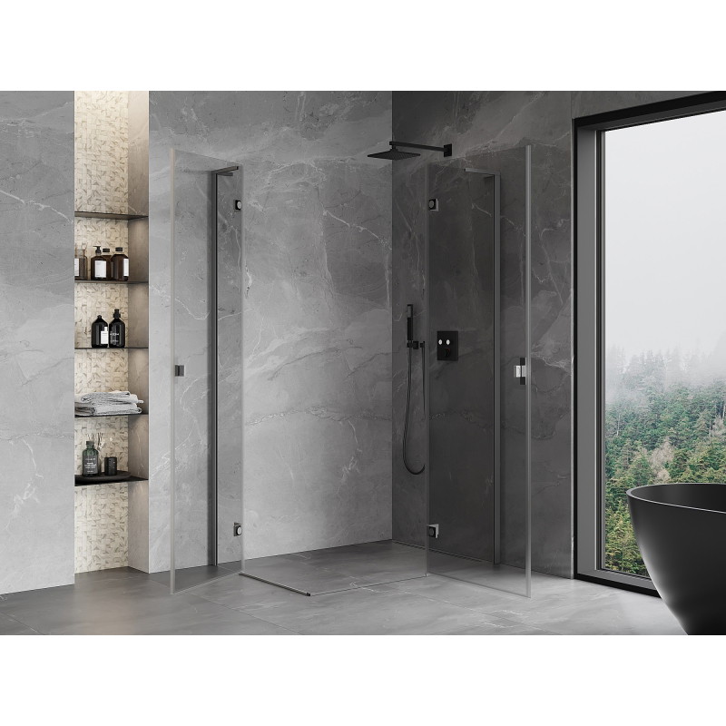 Mexen Mist-H L Duo cabină de duș cu deschidere spre dreapta 75 x 85 cm, transparent, metal pistol - 8A5L-075L-085P-95-00