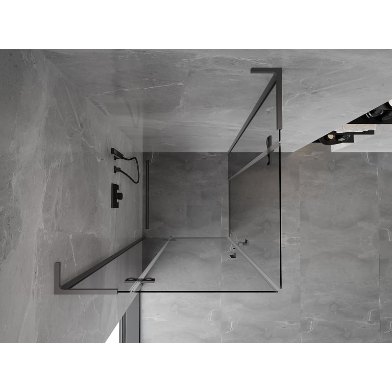 Mexen Mist-H L Duo nyíló zuhanykabin 90 x 90 cm, átlátszó, pisztolyfém - 8A5L-090L-090P-95-00