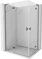 Mexen Mist-H L Duo zuhanykabin balra nyíló 95 x 90 cm, átlátszó, fegyvermetál - 8A5L-095L-090P-95-00