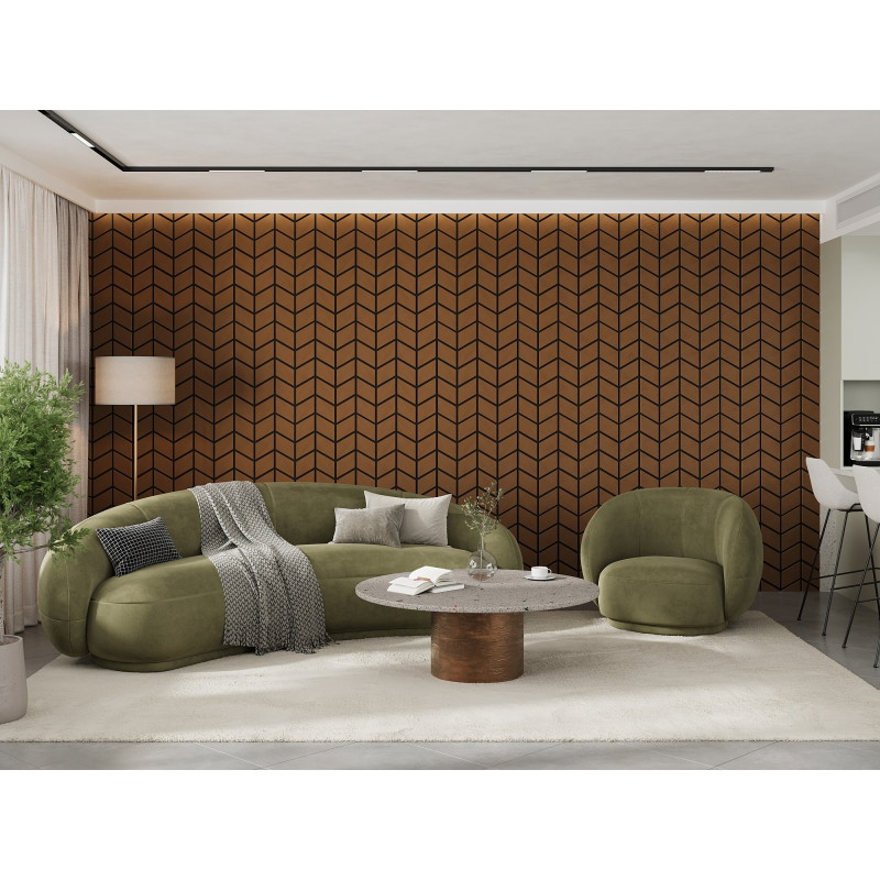 Mexen Form 03 akuszitikus fali panel 71,5 x 58 cm (4 db), 9 mm nemez, technikai furnér, Természetes Tölgy - S111-71587-03-042