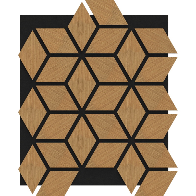 Mexen Form 02 akuszitikus fali panel 81 x 66 cm (4db), 9 mm nemez, technikai furnér, Classic Tölgy - S111-81667-02-041