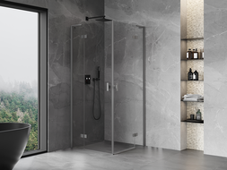 Mexen Mist-H L Duo zuhanykabin nyíló 95 x 95 cm, átlátszó, gun metal - 8A5L-095L-095P-95-00