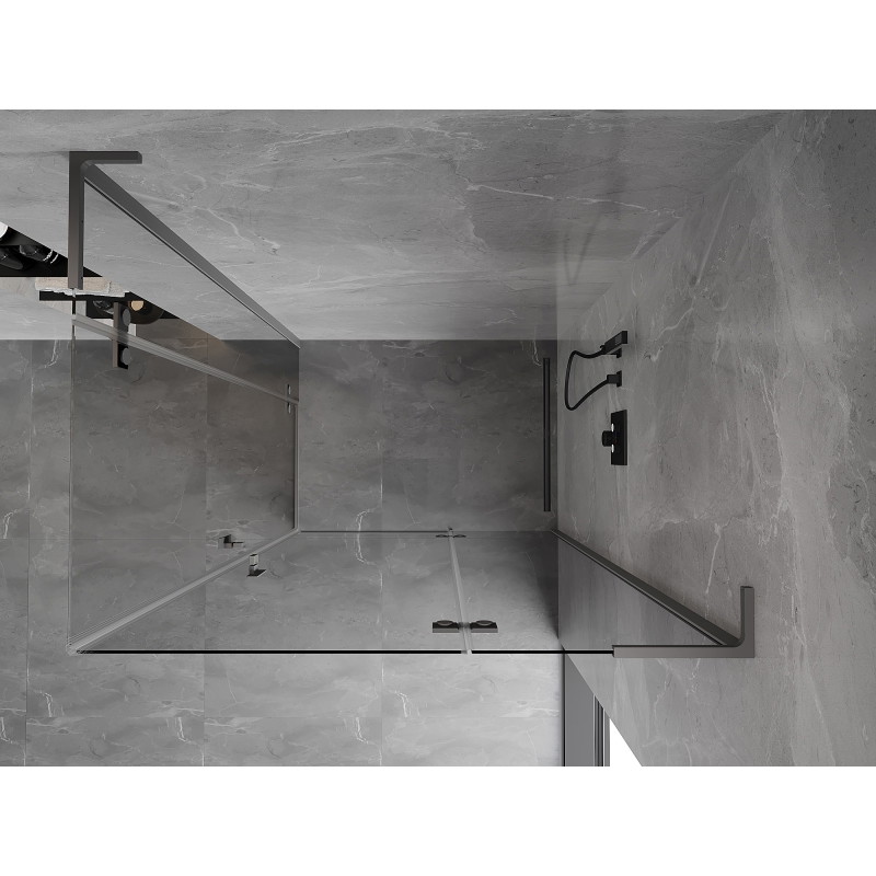 Mexen Mist-H L Duo cabină de duș batantă dreapta 90 x 110 cm, transparentă, metal pistol - 8A5L-090L-110P-95-00