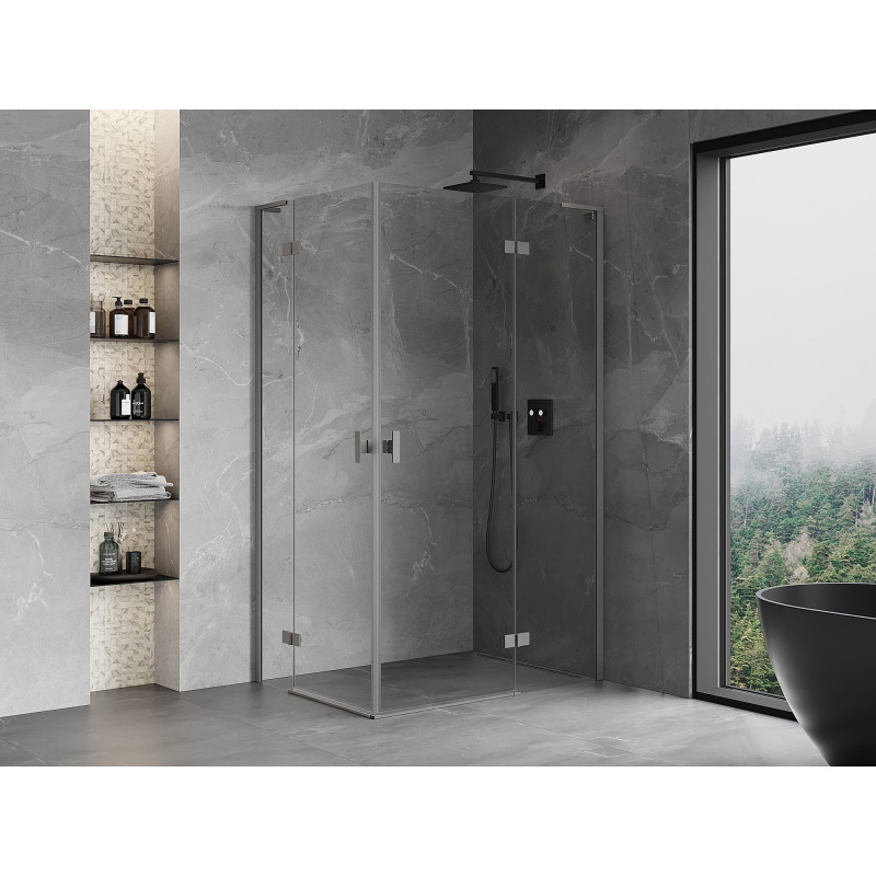 Mexen Mist-H L Duo cabină de duș cu deschidere dreapta 100 x 110 cm, transparentă, metal armat - 8A5L-100L-110P-95-00