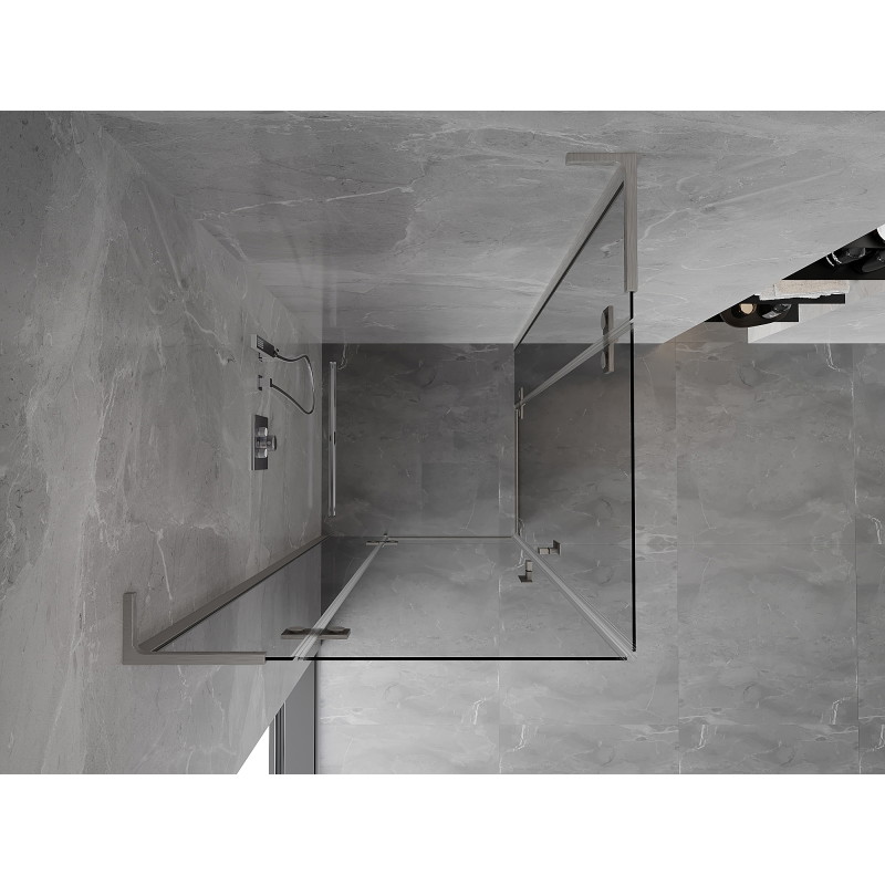 Mexen Mist-H L Cabină de duș Duo batantă 80 x 80 cm, transparent, nichel periat - 8A5L-080L-080P-97-00