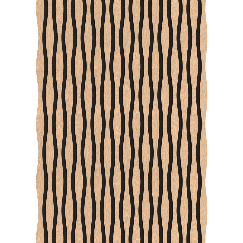 Mexen Lam-SF 01 Lam-SF 26 akusztikus fali lamellák 280 x 30 cm, 9 mm-es filc, technikai furnér, Fehérített Tölgy