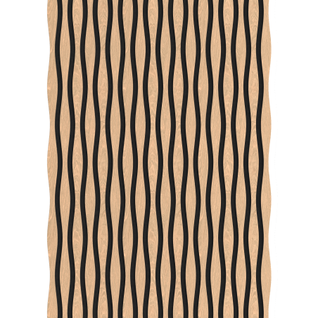 Mexen Lam-SF 01 Lam-SF 26 akusztikus fali lamellák 280 x 30 cm, 9 mm-es filc, technikai furnér, Fehérített Tölgy