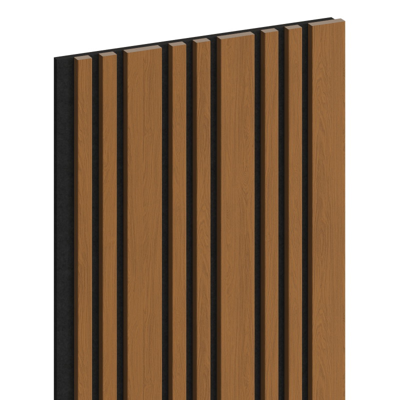 Mexen Lam-F Slim 01 Akusztikus fali lamellák 280 x 36,5 cm, 9 mm filc, műszaki furnér, Természetes Tölgy - S107-280-01-042