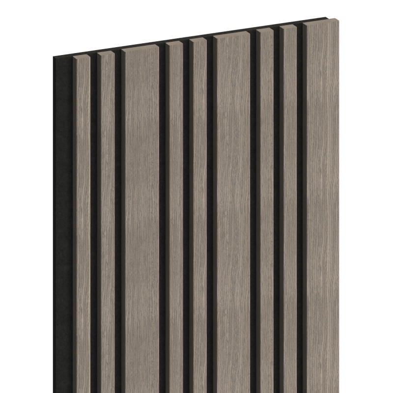 Mexen Lam-F Slim 01 akuszitikus fali lécek 280 x 36,5 cm, 9 mm filc, technikai furnér, Szürke Tölgy - S107-280-01-043