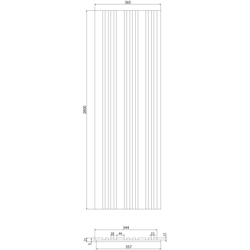 Mexen Lam-F Slim 01 lamele de perete acustice 280 x 36,5 cm, pâslă 9 mm, furnir tehnic, Nuc Întunecat - S107-280-01-044