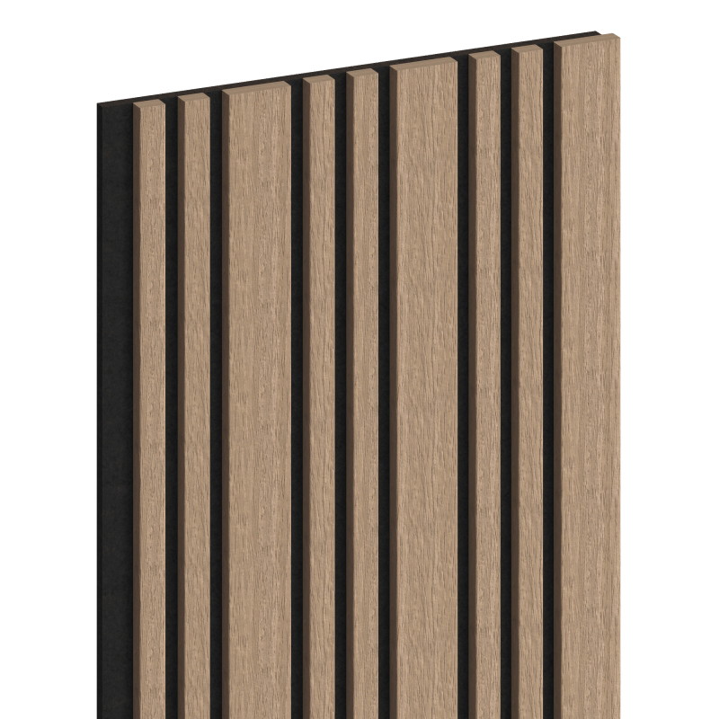 Mexen Lam-F Slim 01 Akusztikus fal lamellák 280 x 36,5 cm, 9 mm filc, műszaki furnér, Világos Dió - S107-280-01-047