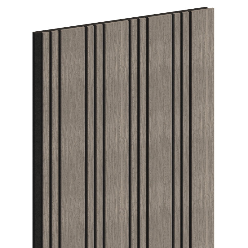 Mexen Lam-F Nano 01 akusztikus falburkolat 280 x 32,4 cm, 9 mm filc, technikai furnér, Szürke Tölgy - S108-280-01-043