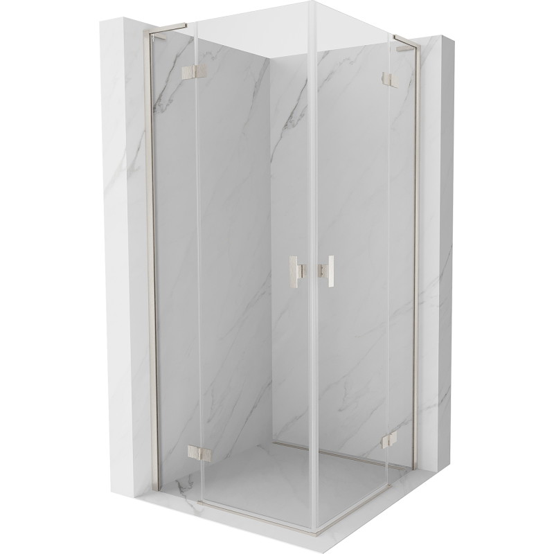 Mexen Mist-H L Cabină de duș Duo pliantă 95 x 95 cm, transparent, nichel periat - 8A5L-095L-095P-97-00