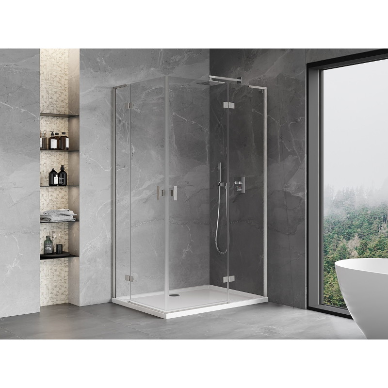 Mexen Mist-H L Duo zuhanykabin jobbos nyíló, 105 x 120 cm, átlátszó, selyemfényű nikkel - 8A5L-105L-120P-97-00