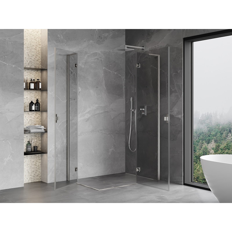 Mexen Mist-H L Duo zuhanykabin jobbos nyíló, 105 x 120 cm, átlátszó, selyemfényű nikkel - 8A5L-105L-120P-97-00