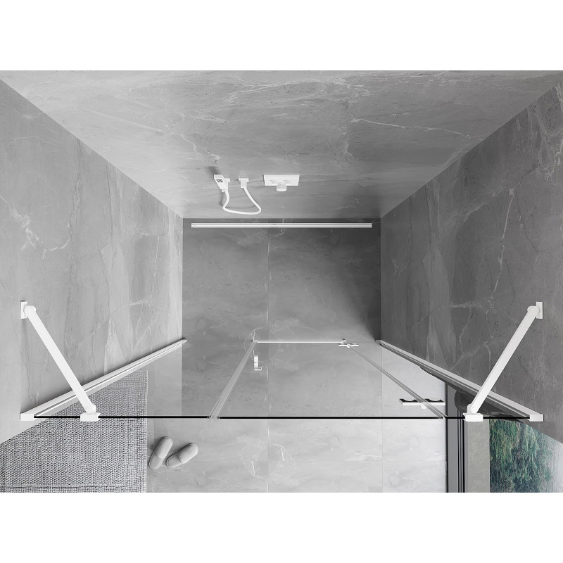 Mexen Mist-H ușă de duș batantă dreapta 125 cm, transparentă, albă - 8A5-125-001-20-00-P