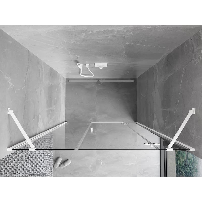 Mexen Mist-H ușă de duș batantă dreapta 155 cm, transparentă, albă - 8A5-155-001-20-00-P