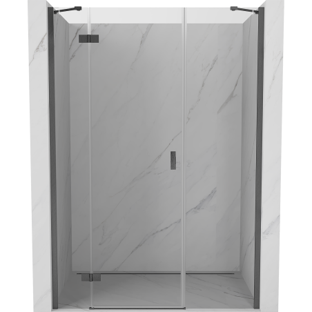 Mexen Mist-H ușă de duș batantă stânga 145 cm, transparent, gri-metalic periat - 8A5-145-001-66-00-L