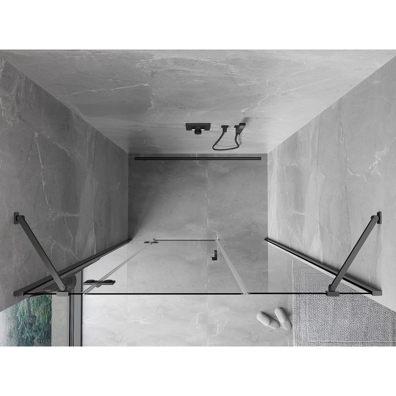 Mexen Mist-H balra nyíló zuhanyajtó 135 cm, átlátszó, gun metal - 8A5-135-001-95-00-L