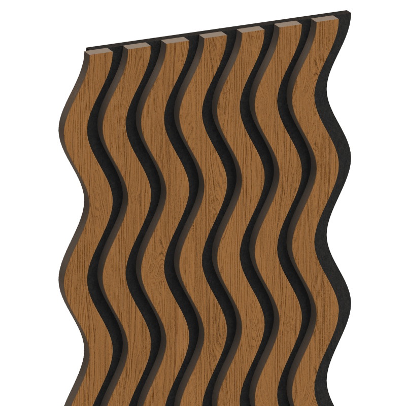 Mexen Lam-SF 02 Akusztikus falécek 280 x 30 cm, 9 mm filc, technikai furnér, Természetes Tölgy - S106-280-02-042