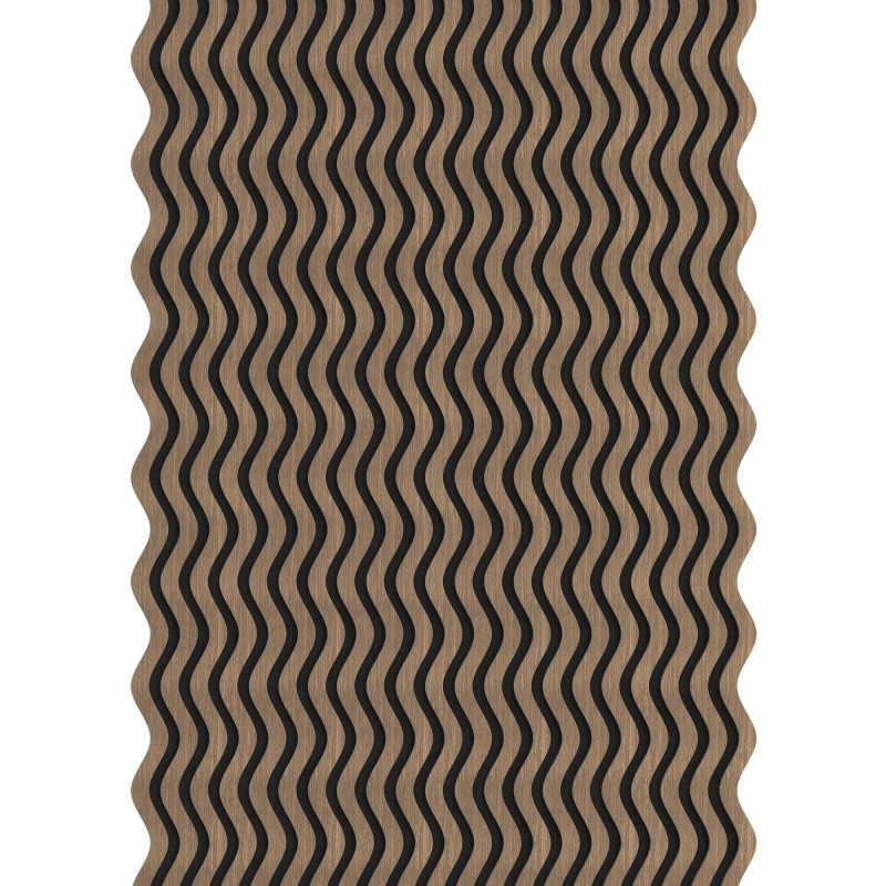 Mexen Lam-SF 02 280 x 30 cm-es akusztikus fali lamellák, 9 mm-es filc, technikai furnér, Sötét Dió - S106-280-02-044