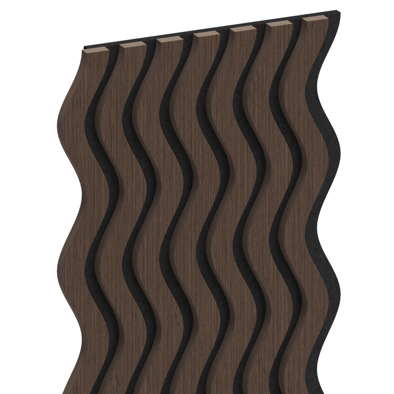 Mexen Lam-SF 02 Akusztikus fali lamellák 280 x 30 cm, 9 mm filc, műszaki furnér, Mocca tölgy - S106-280-02-045