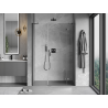Mexen Mist-H jobb oldali, átlátszó, 150 cm-es, lengő zuhanyajtó, gun metal - 8A5-150-001-95-00-P