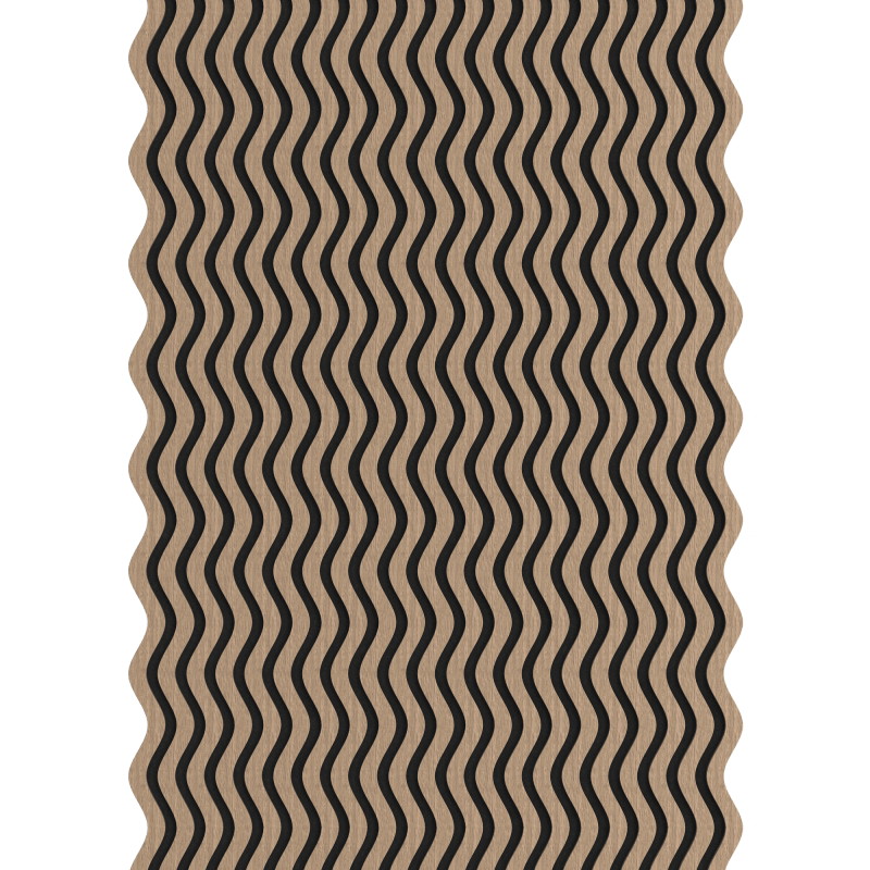 Mexen Lam-SF 02 akusztikus fal lamellák 280 x 30 cm, 9 mm filc, technikai furnér, Világos Dió - S106-280-02-047