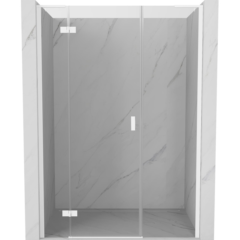 Mexen Mist-H L balra nyíló, 120 cm-es, átlátszó, fehér zuhanyajtó - 8A5L-120-001-20-00-L