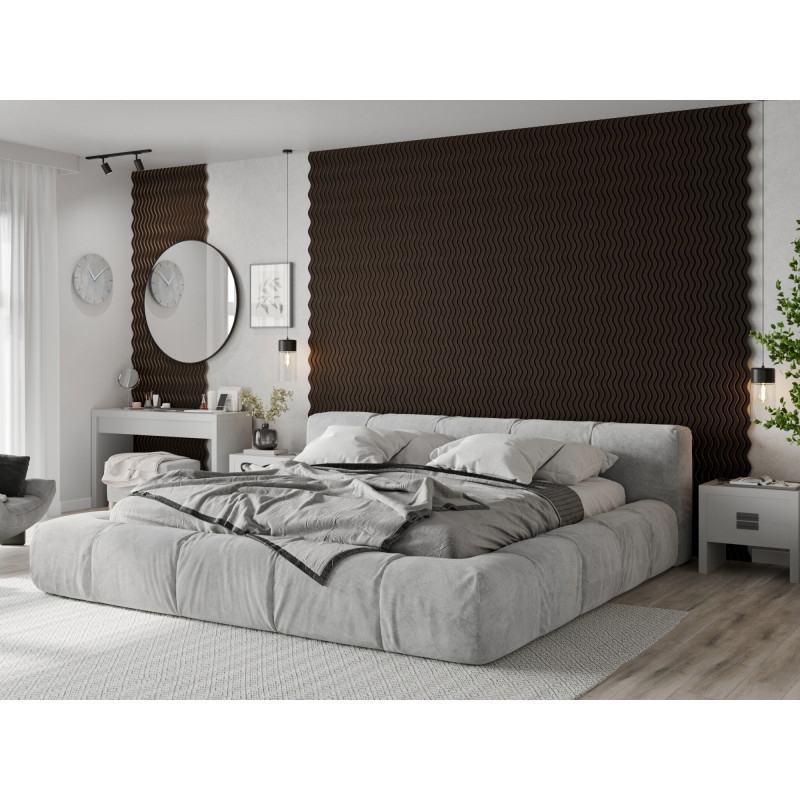 Mexen Lam-SF 02 Akusztikus fali lamellák 280 x 30 cm, 9 mm filc, technikai furnér, Fekete Tölgy - S106-280-02-046