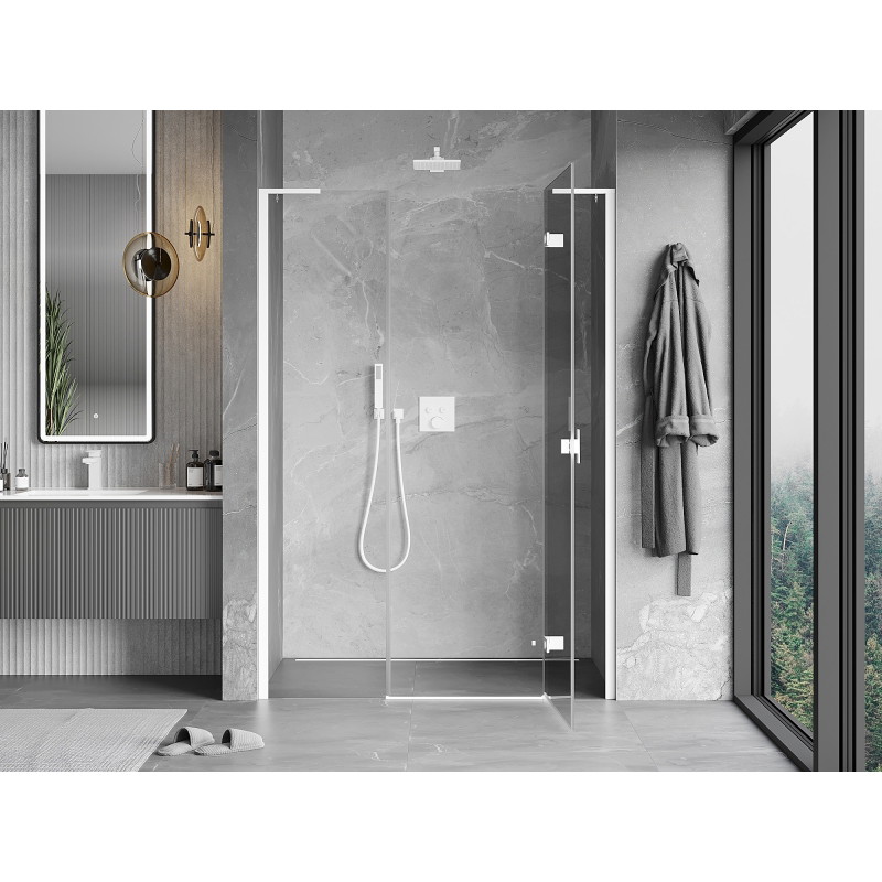 Mexen Mist-H L uși de duș cu deschidere dreapta 135 cm, transparent, alb - 8A5L-135-001-20-00-P